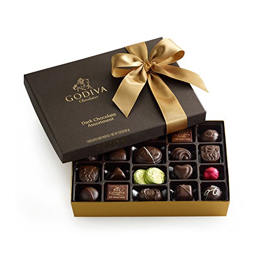 GODIVA Chocolatier 27 Pc Dark Chocolate Gift Box Classic Gourmet