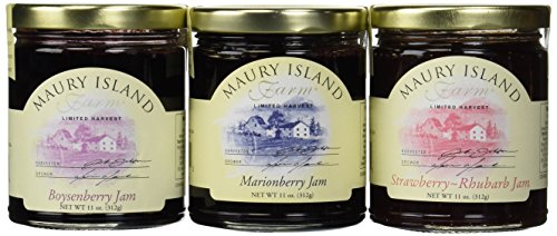 Maury Island Limited Harvest Jams 3 Flavor Variety One 11 Oz Jar Each Of Boysenberry 3742