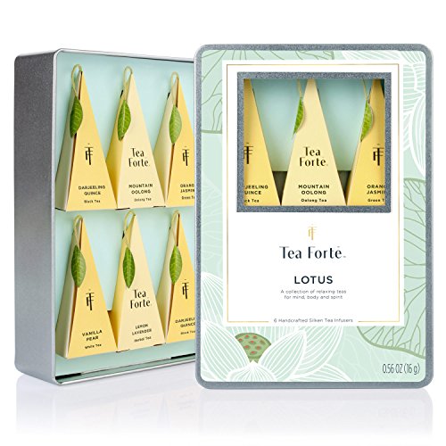 NEW Tea Forte Medium Tin Sampler Collection – Lotus – Gourmet Gifts ...